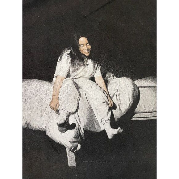 Billie Eilish Graphic T-shirt Women Small Black Short Sleeve Music Tour Merch - Picture 2 of 6